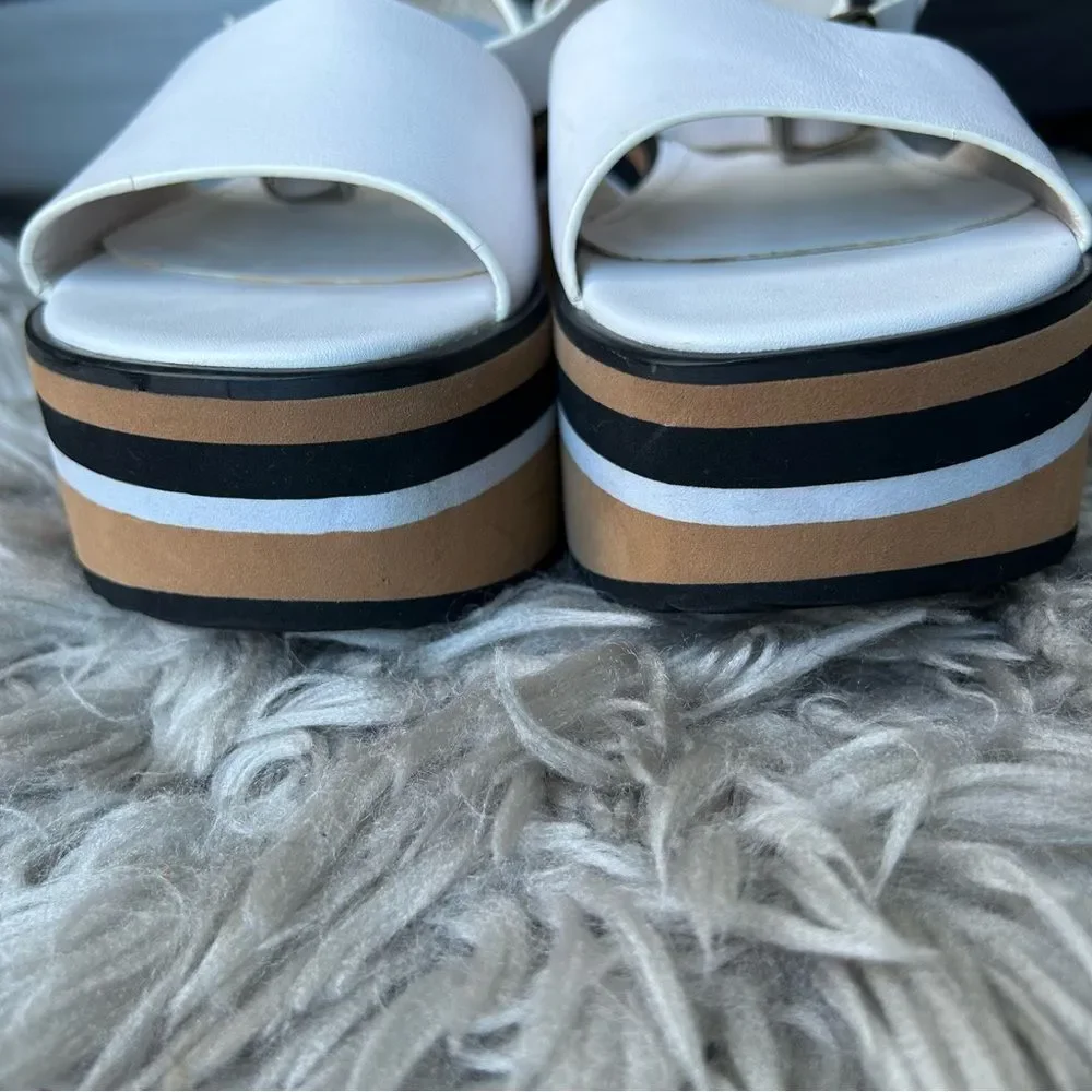 Alias Mae Oasis white leather chunky platform sandals women’s shoe size 8